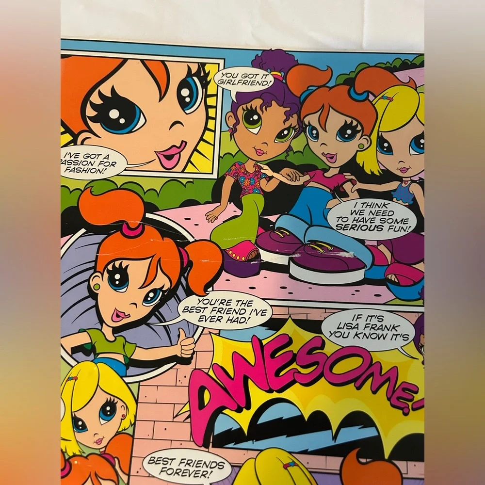 Lisa Frank Best Friends Comic Book Folder Vintage 2002 *flaws*